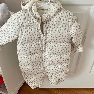 GAP Cream and Gray Polka Dot Baby Jacket